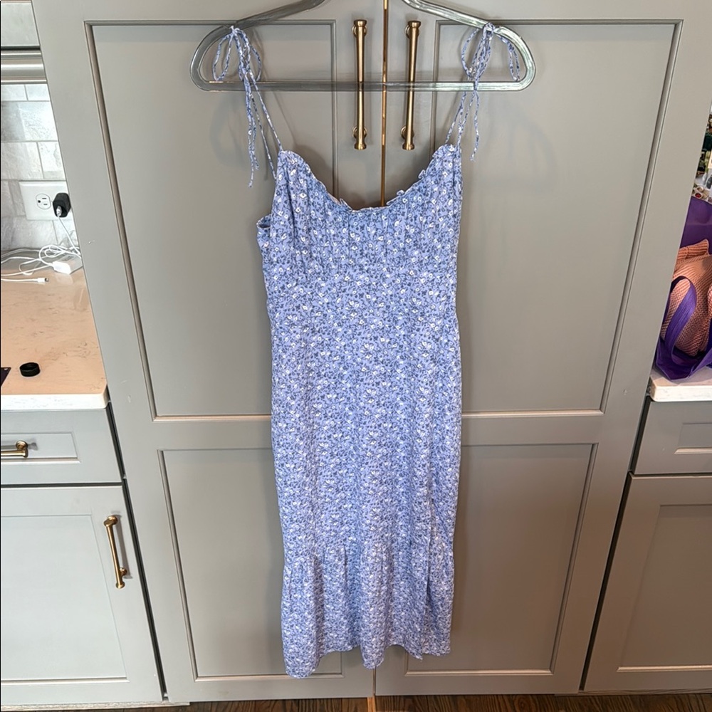 Floral Blue Midi Dress